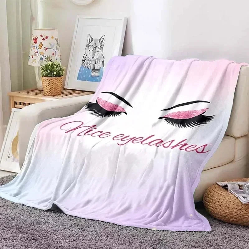 Digital Printed Eyelash Plush Blanket