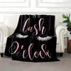 Eyelash Print Coral Fleece Blanket