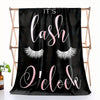 Eyelash Print Coral Fleece Blanket