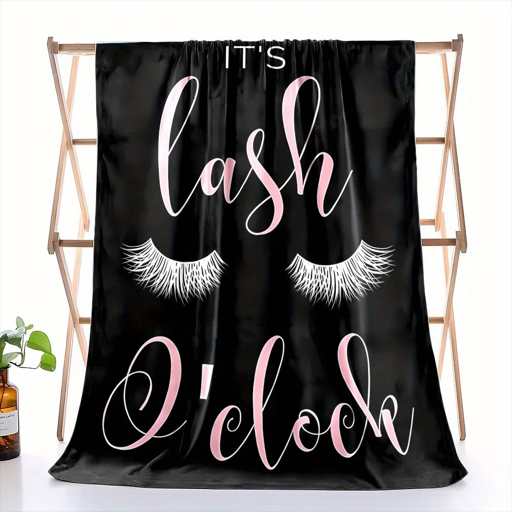 Eyelash Print Coral Fleece Blanket