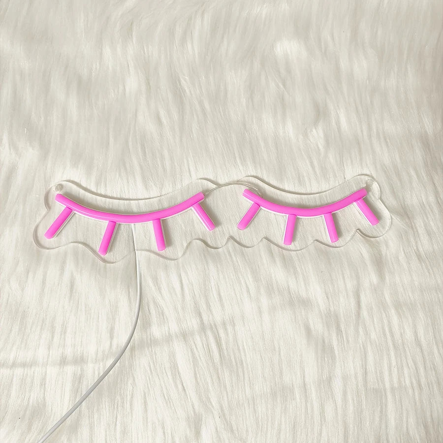 Lashelier Pink Eyelash LED Neon Wall Light