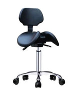 Lashelier Ergonomic Hydraulic Saddle Stool with Backrest