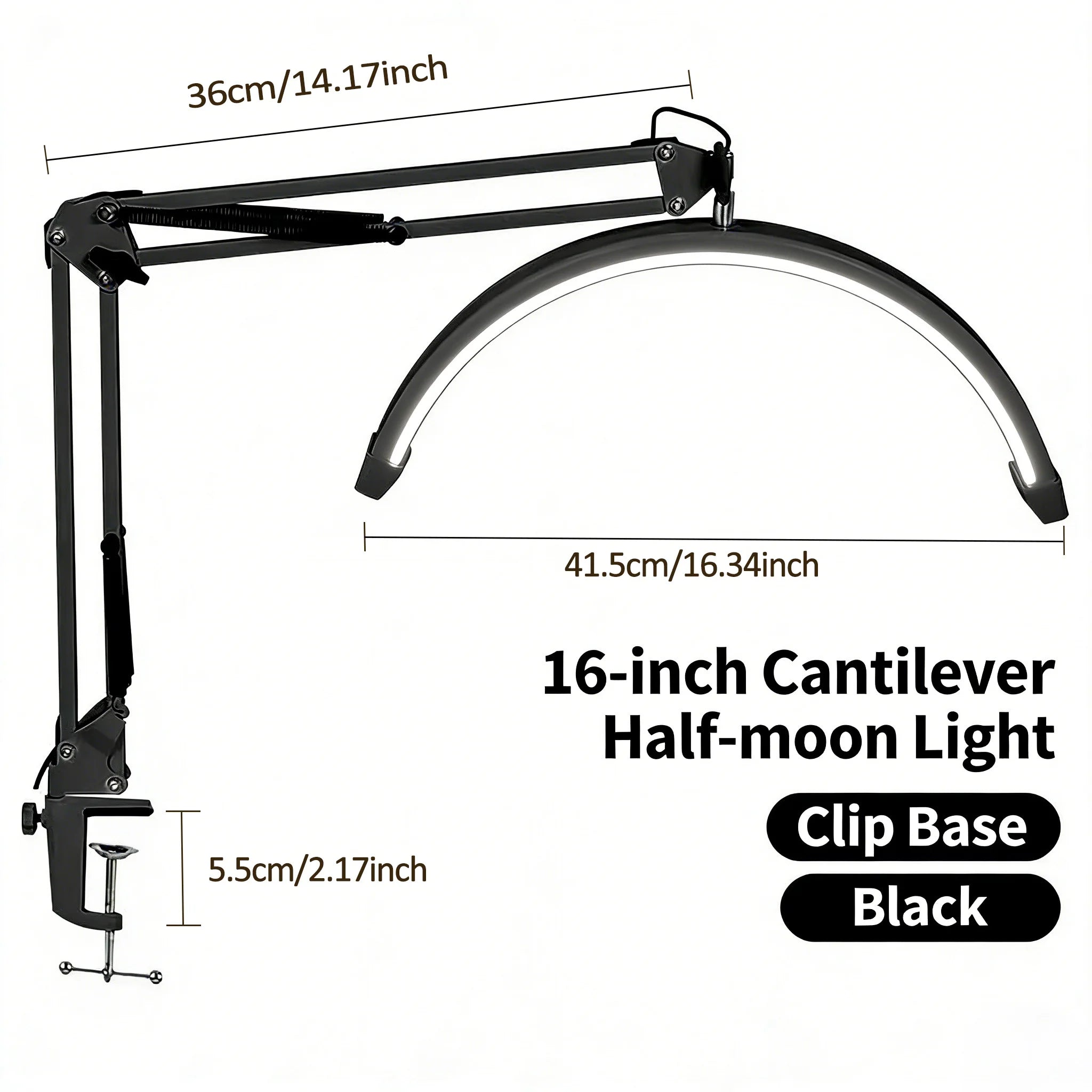 Lashelier Compact Half-Moon LED Beauty Lamp