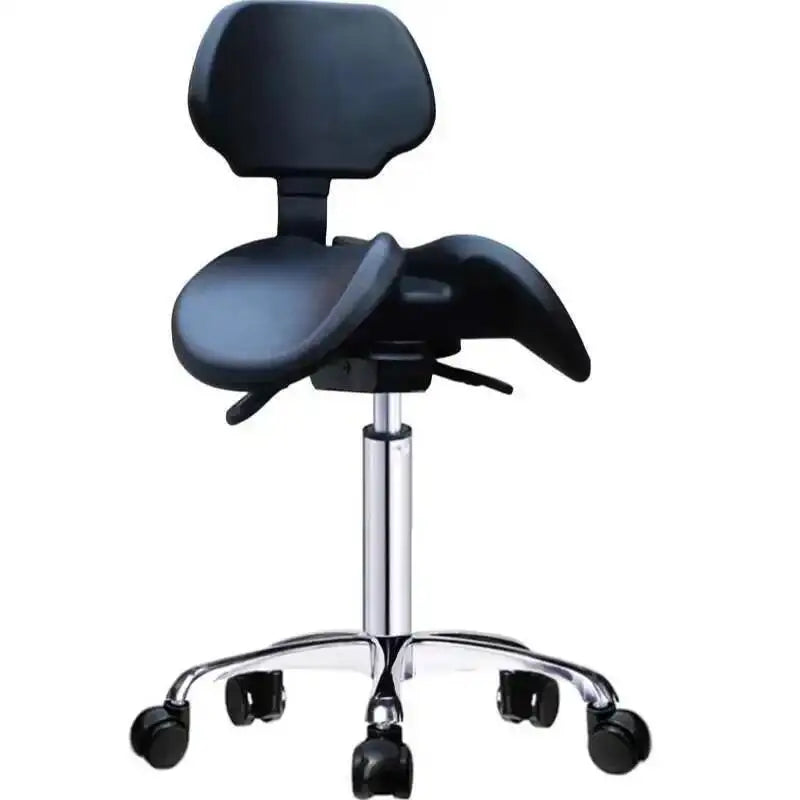 Lashelier Ergonomic Hydraulic Saddle Stool with Backrest