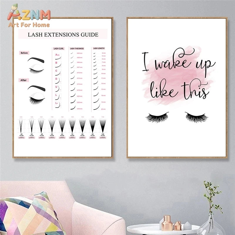 Lashelier Lash Extension Guide Canvas Wall Art