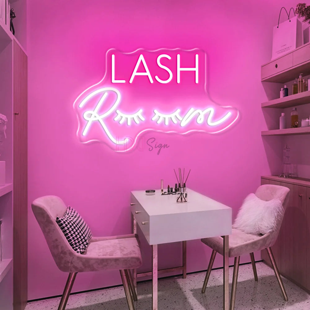 Lashelier Lash Room Pink Neon Wall Sign