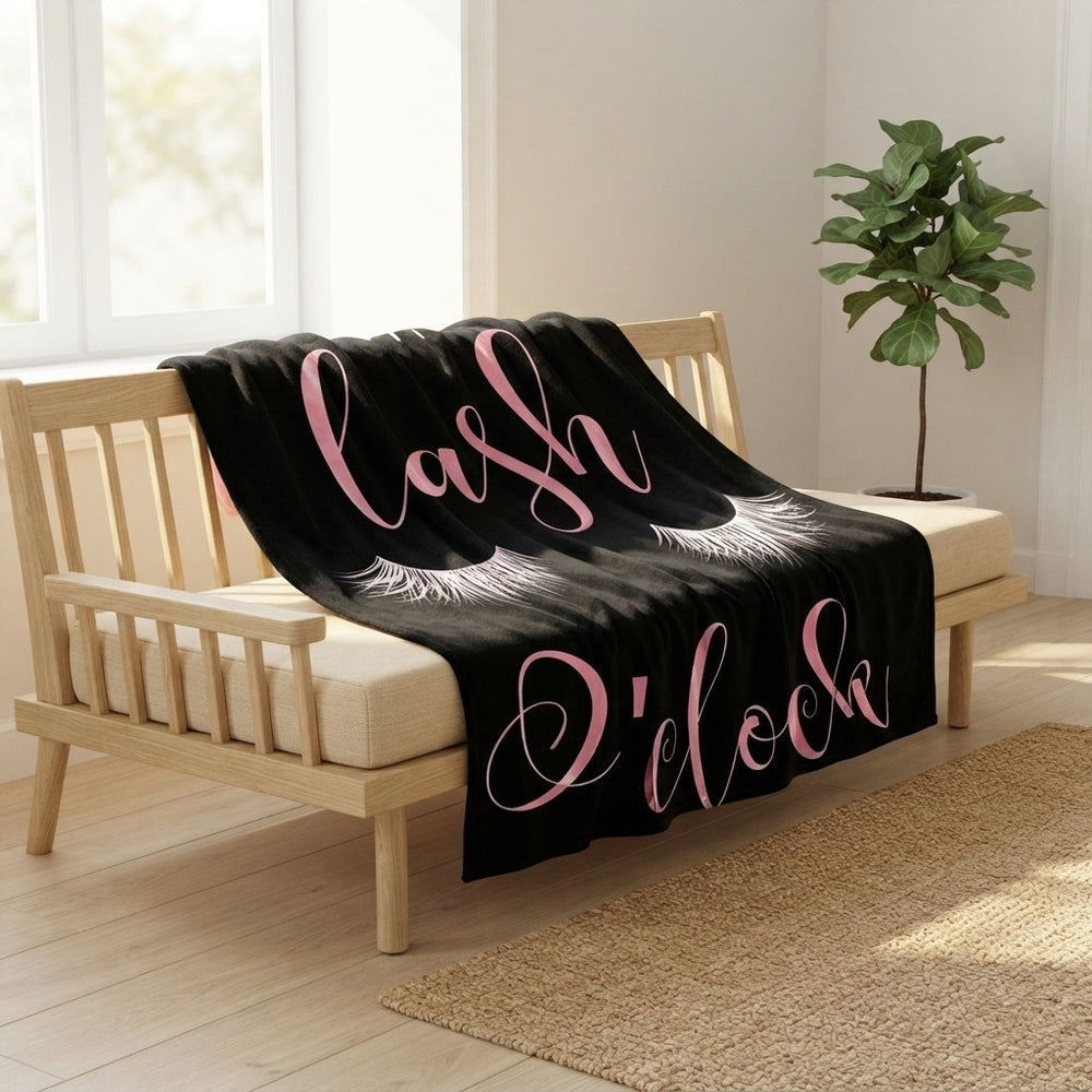 Eyelash Print Coral Fleece Blanket
