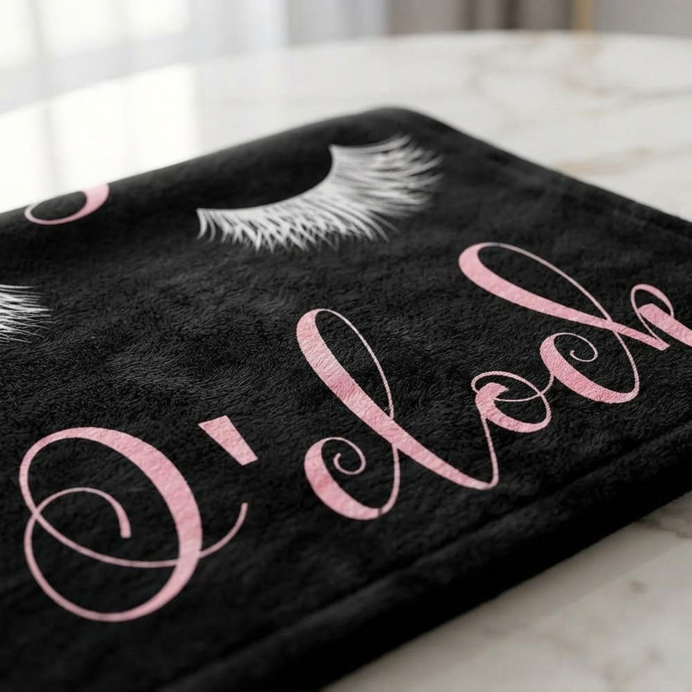 Eyelash Print Coral Fleece Blanket